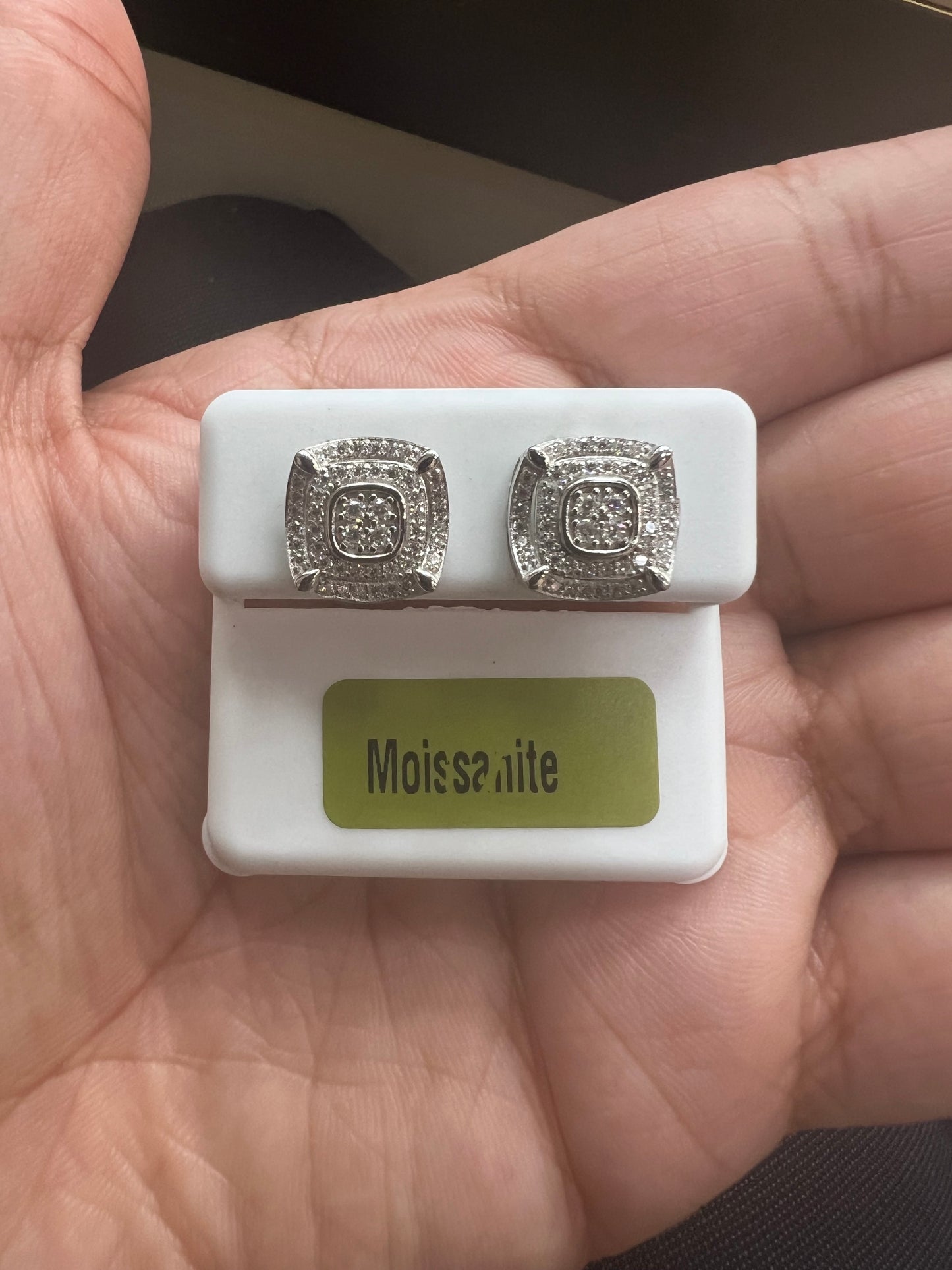Silver Moissanite Earring