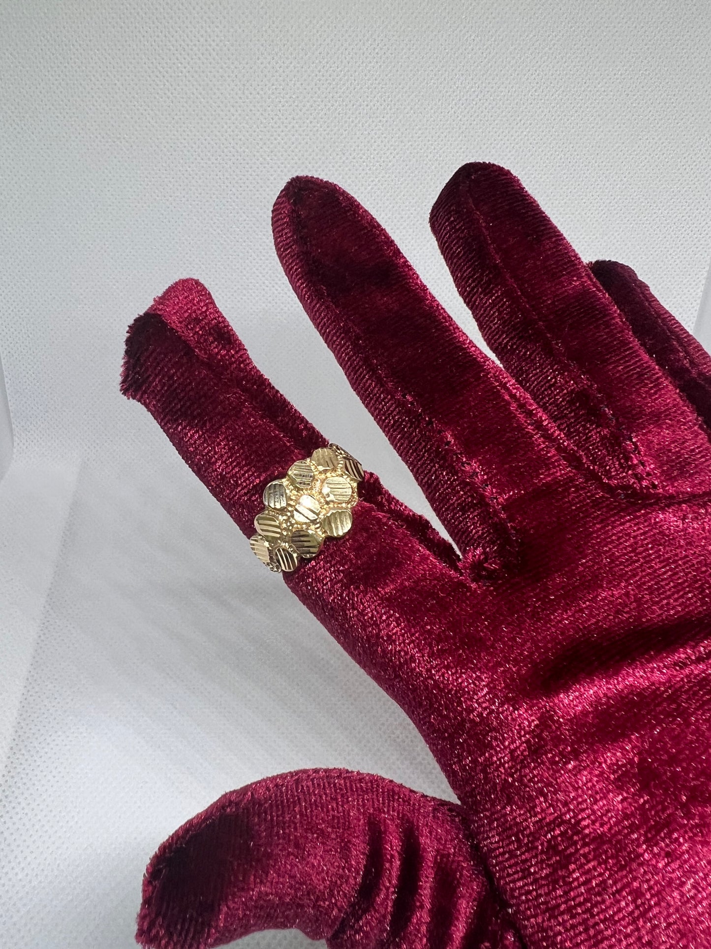 10K Nugget Ring - Chain Included