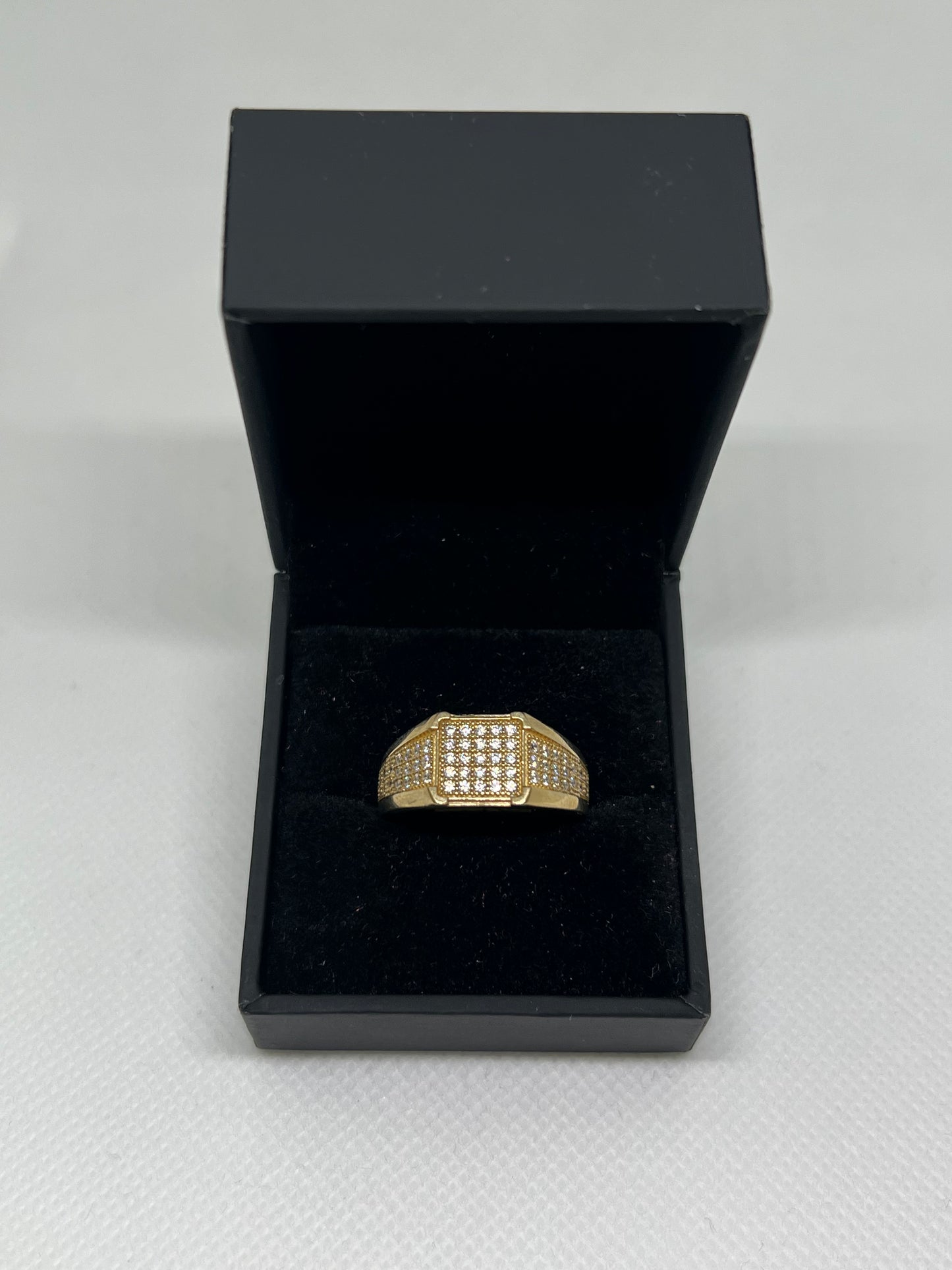 10K Solid Gold Mens Ring - Chain Included