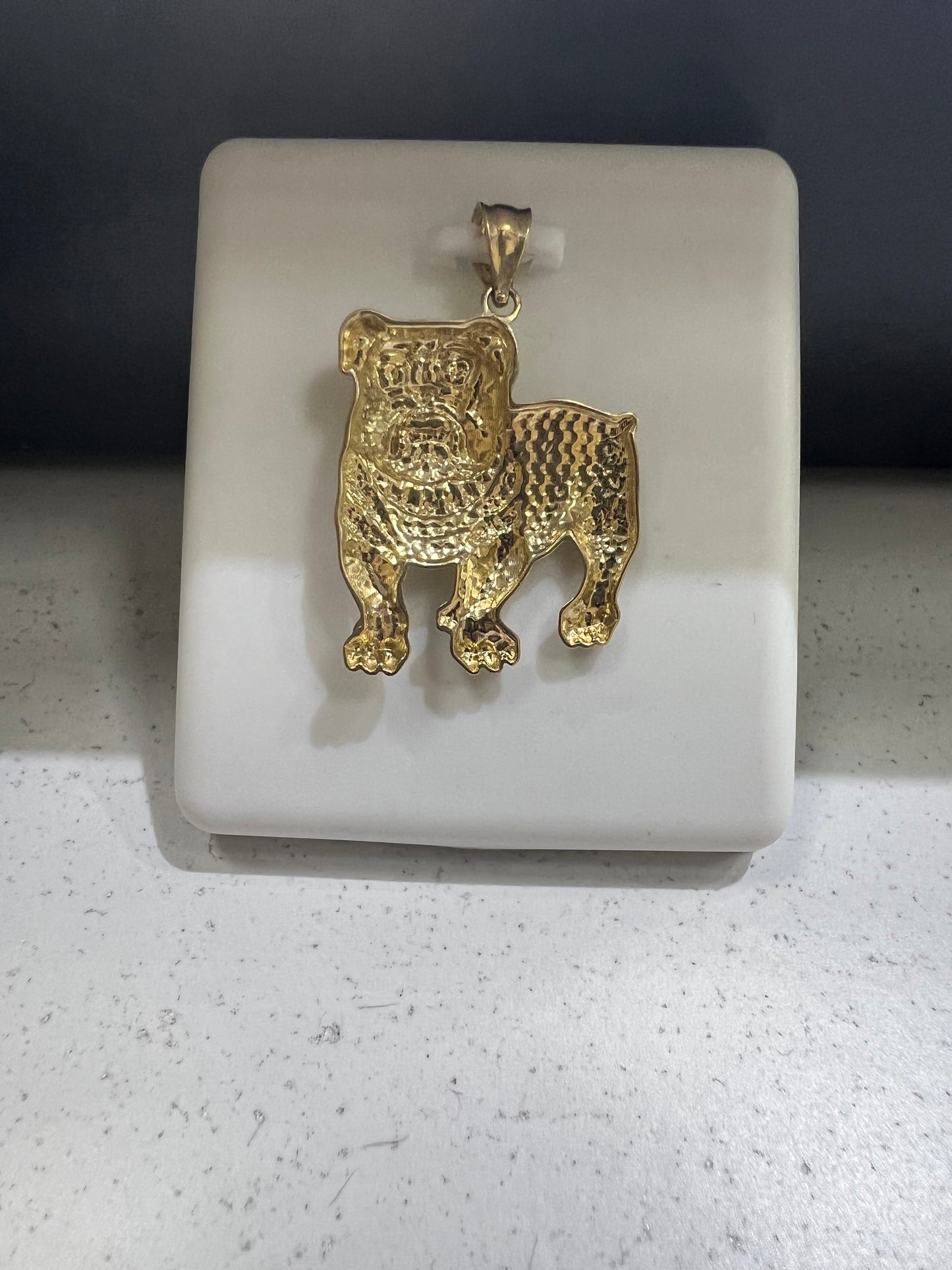 10K Gold Bulldog Pendant