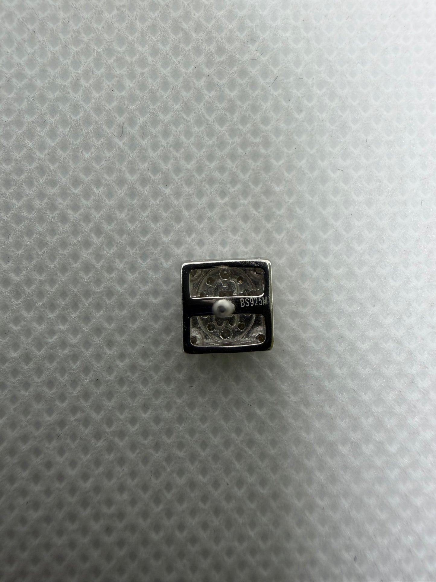 Sterling Silver Square Baguette Center Moissanite Earrings