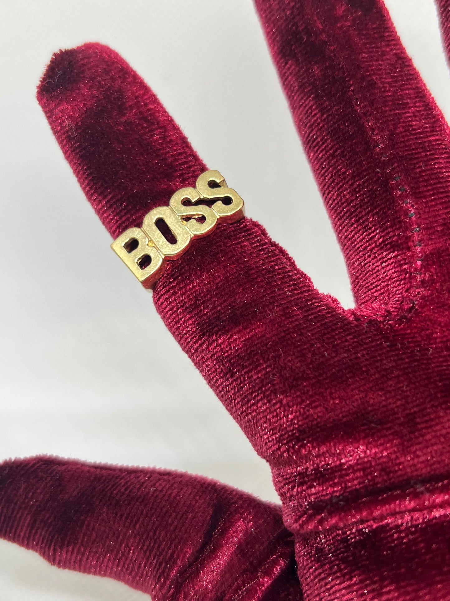 10K Solid Gold Boss Ring - Chain Included