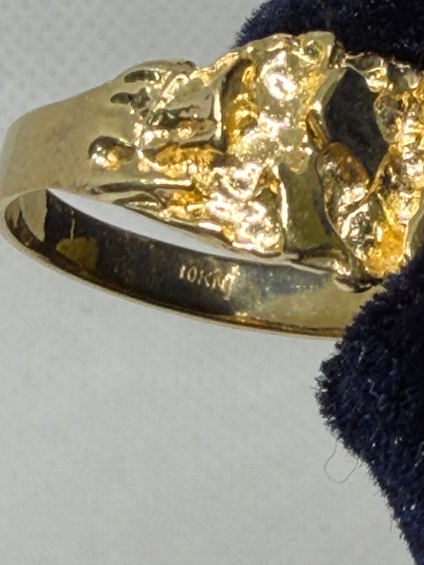 10K Solid Gold Nugget Ring - Size 12