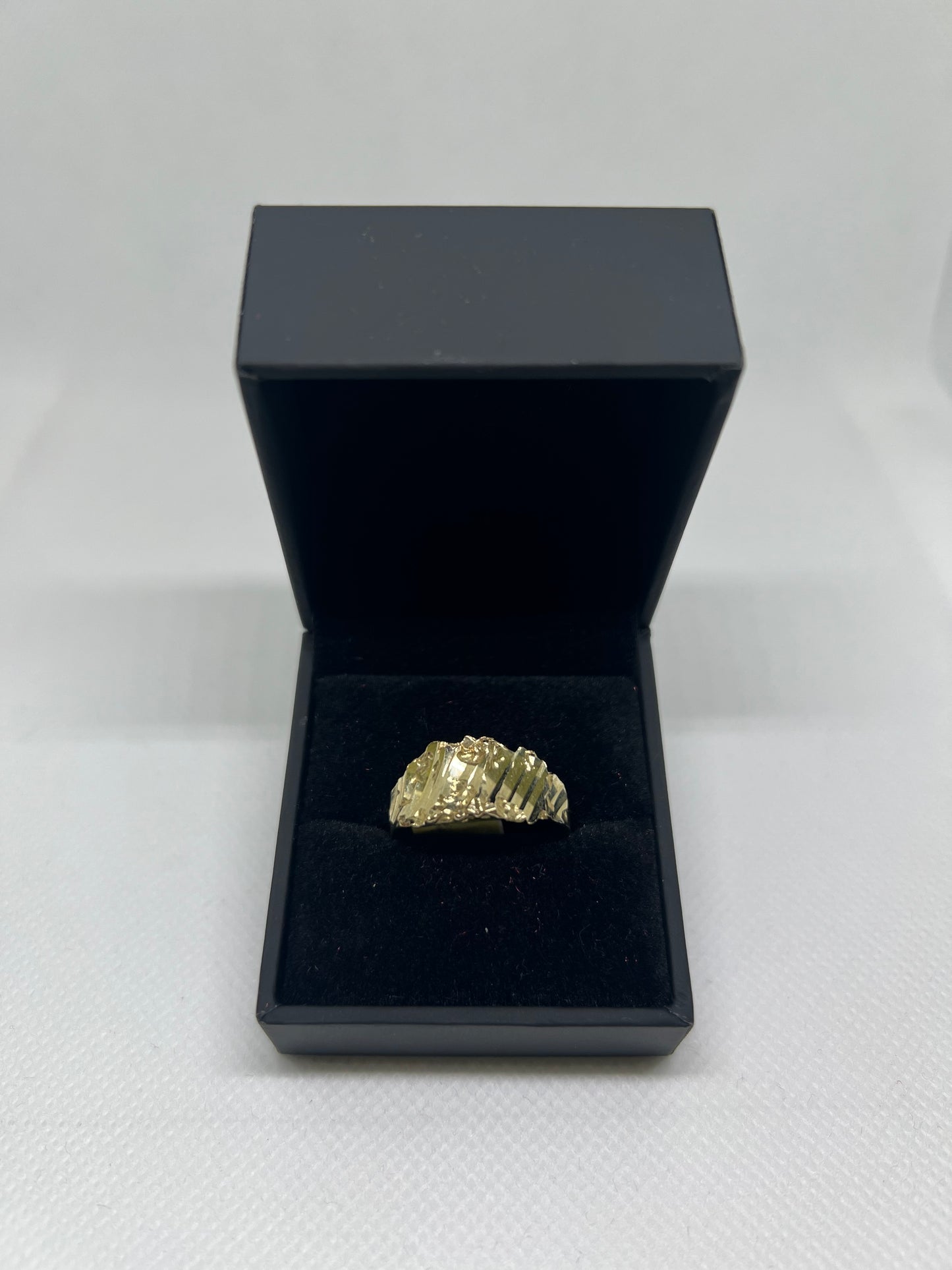 10K Solid Gold Nugget Ring - Chain Included