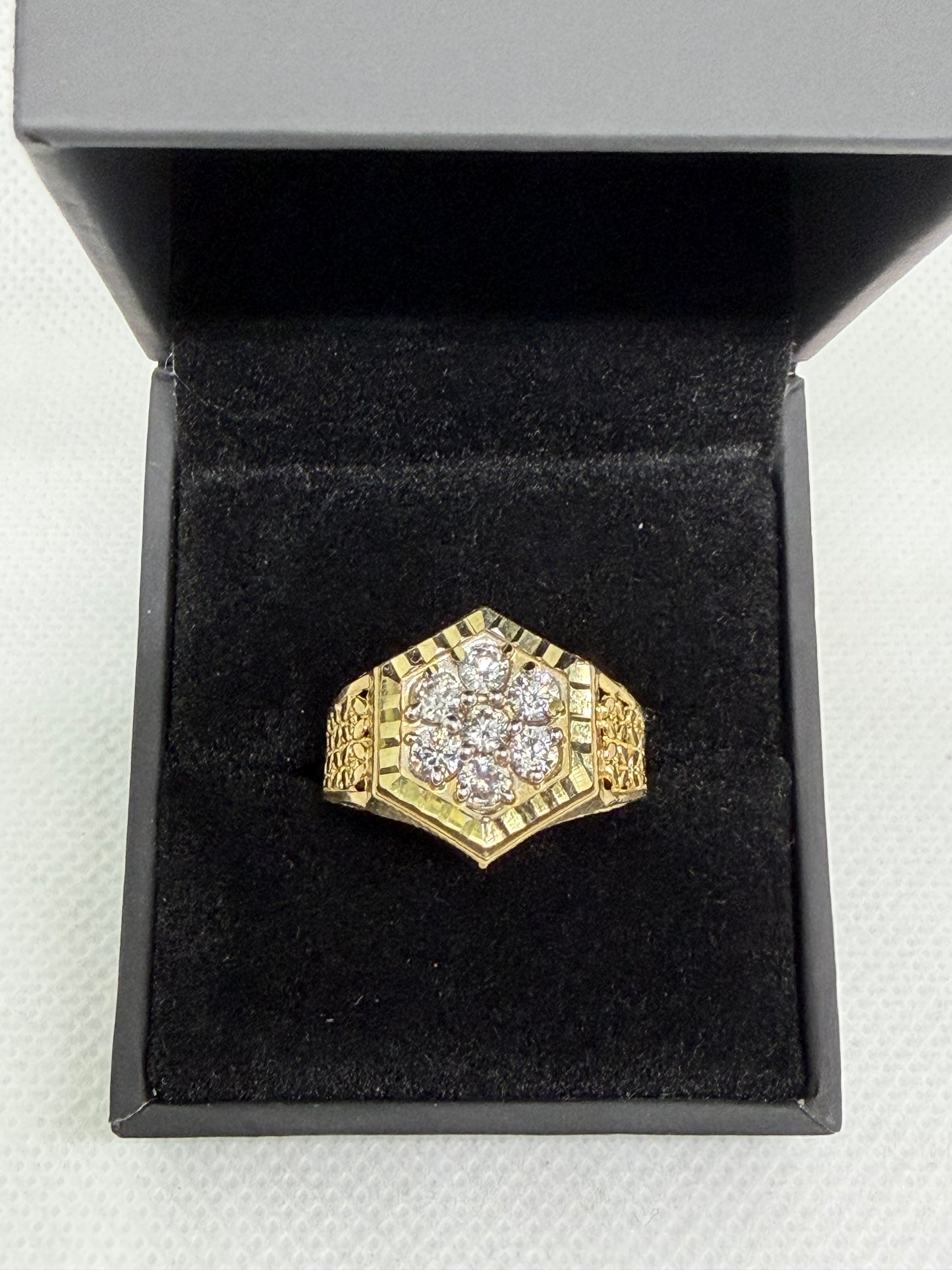 10K Solid Gold Glacier Stone Ring - Size 11