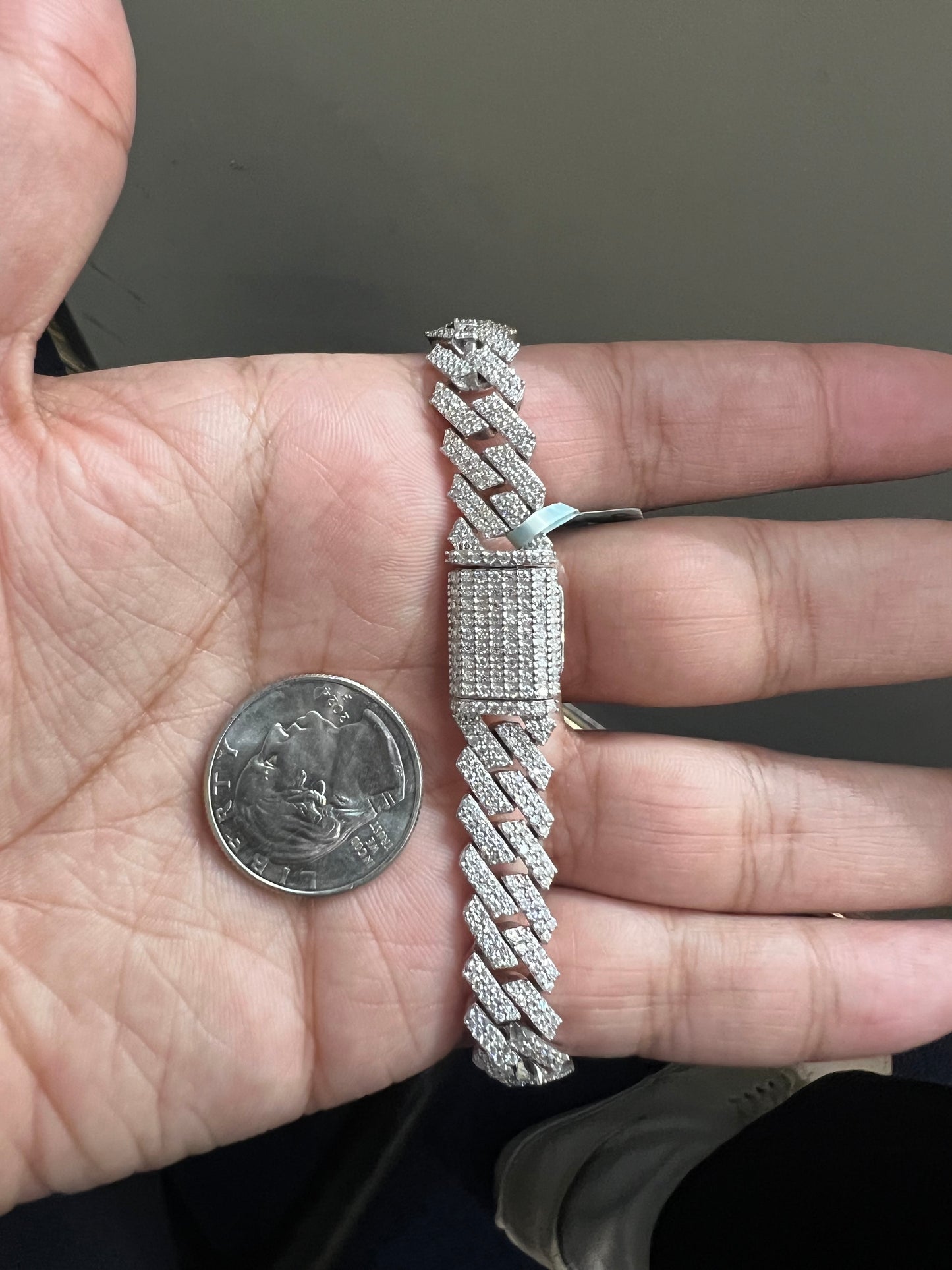 Silver Moissanite Miami Cuban Bracelet