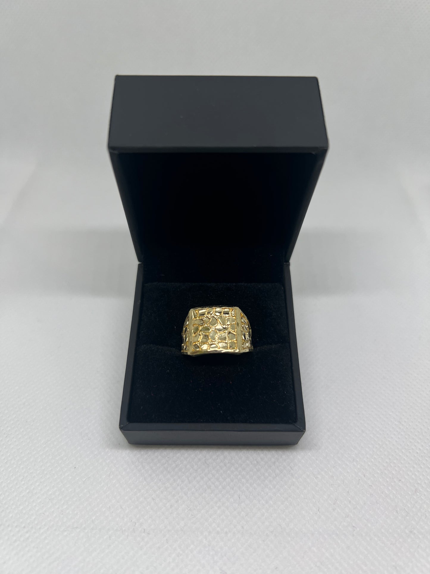 10K Solis Gold Nugget Ring - Chain Included