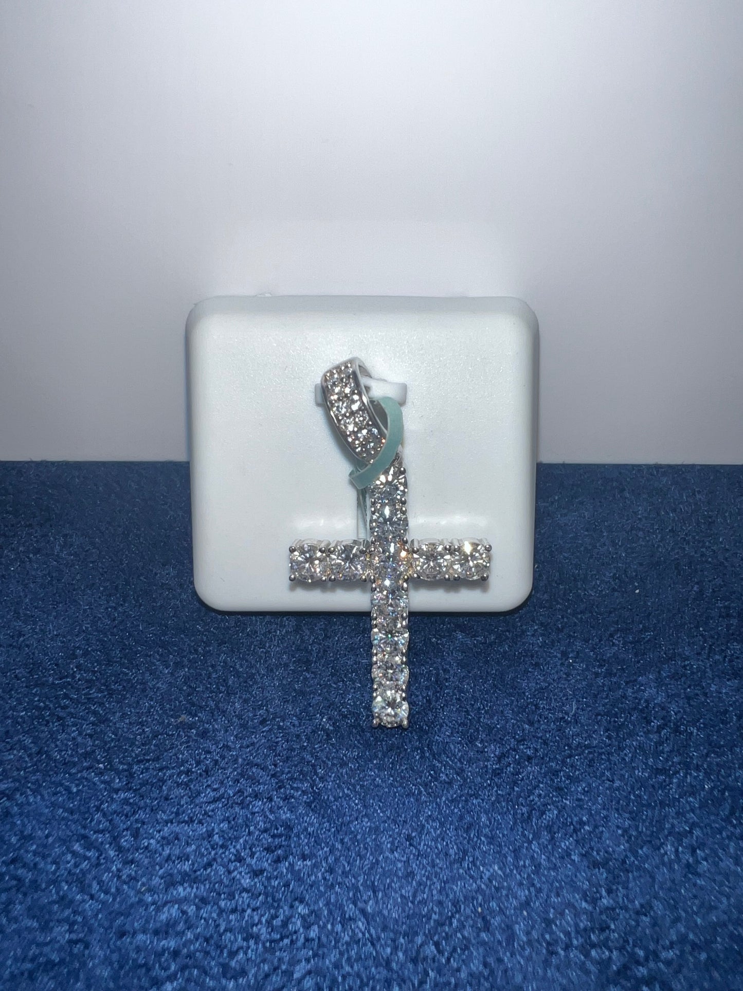 Silver Moissanite Cross Pendant