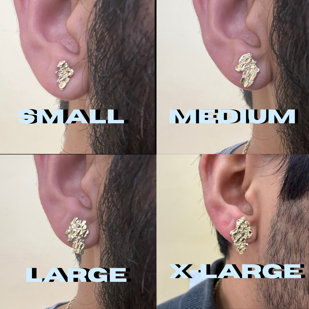 10K Yellow Gold Nugget Earrings