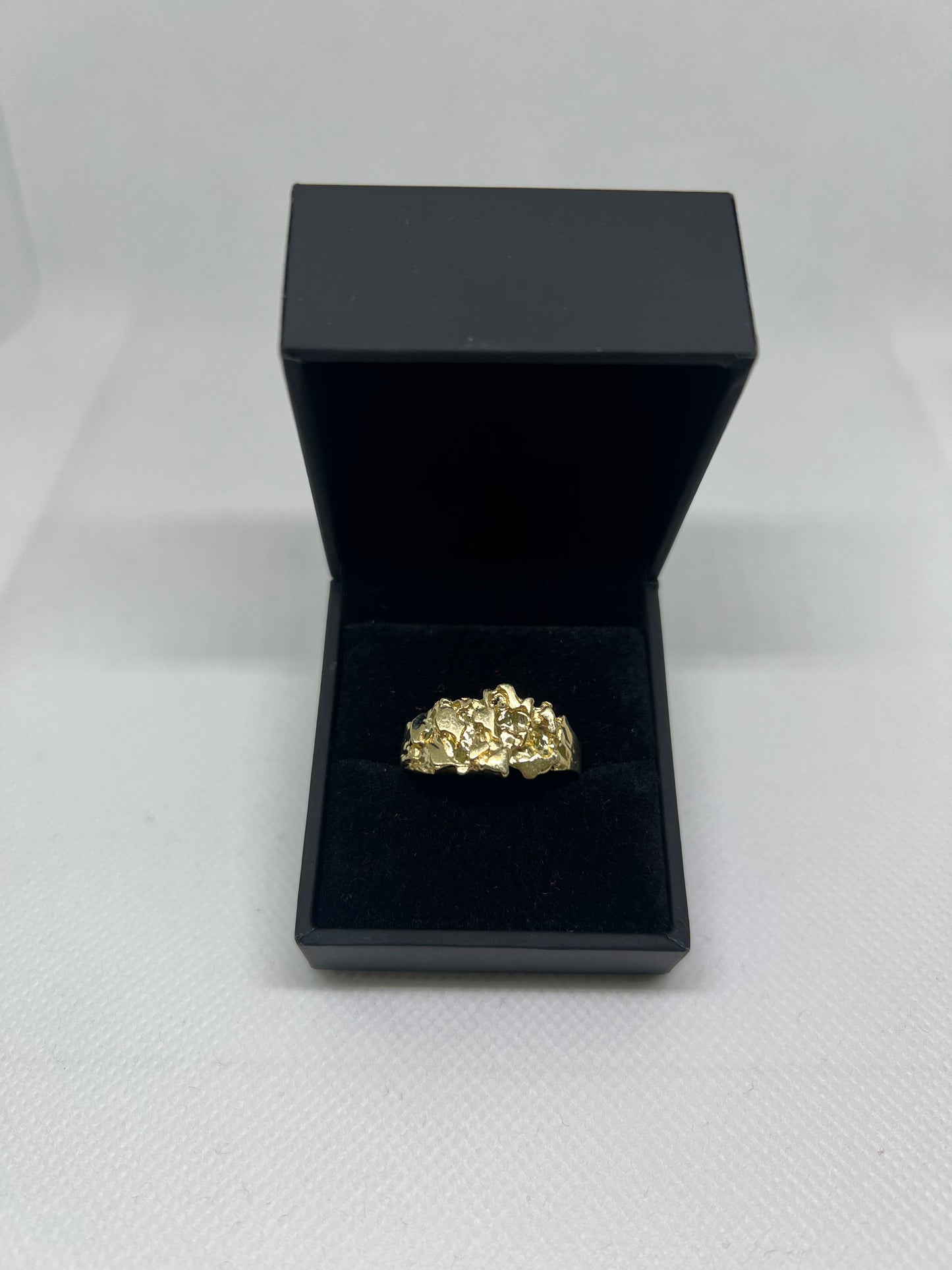 10K Solid Gold Nugget Ring - Chain Included