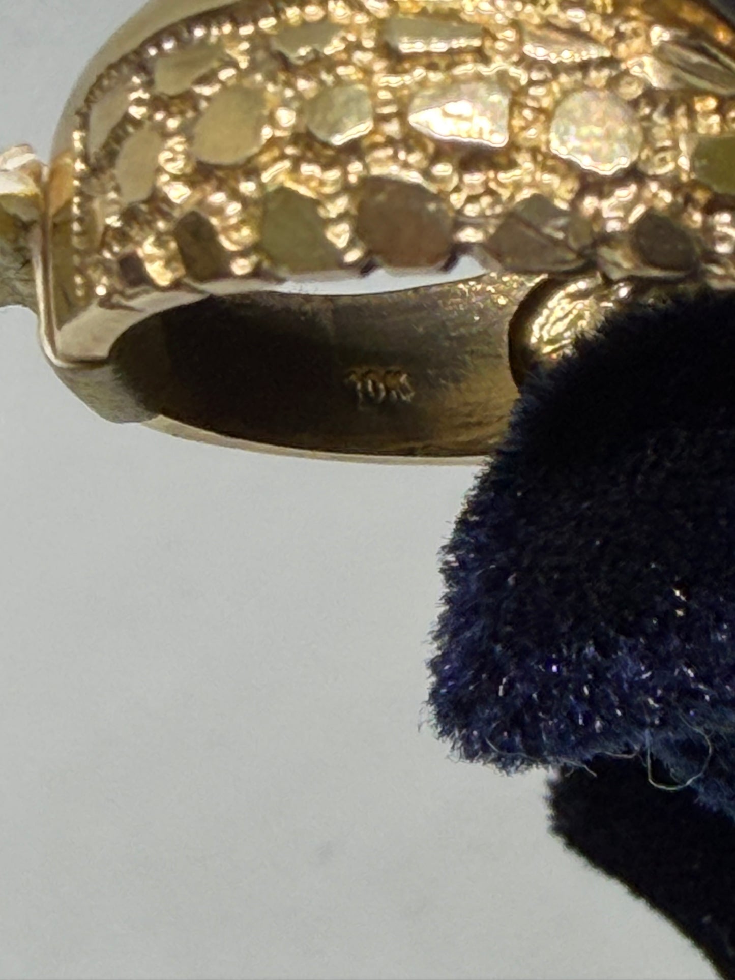 10K Solid Gold Nugget Ring - Size 8