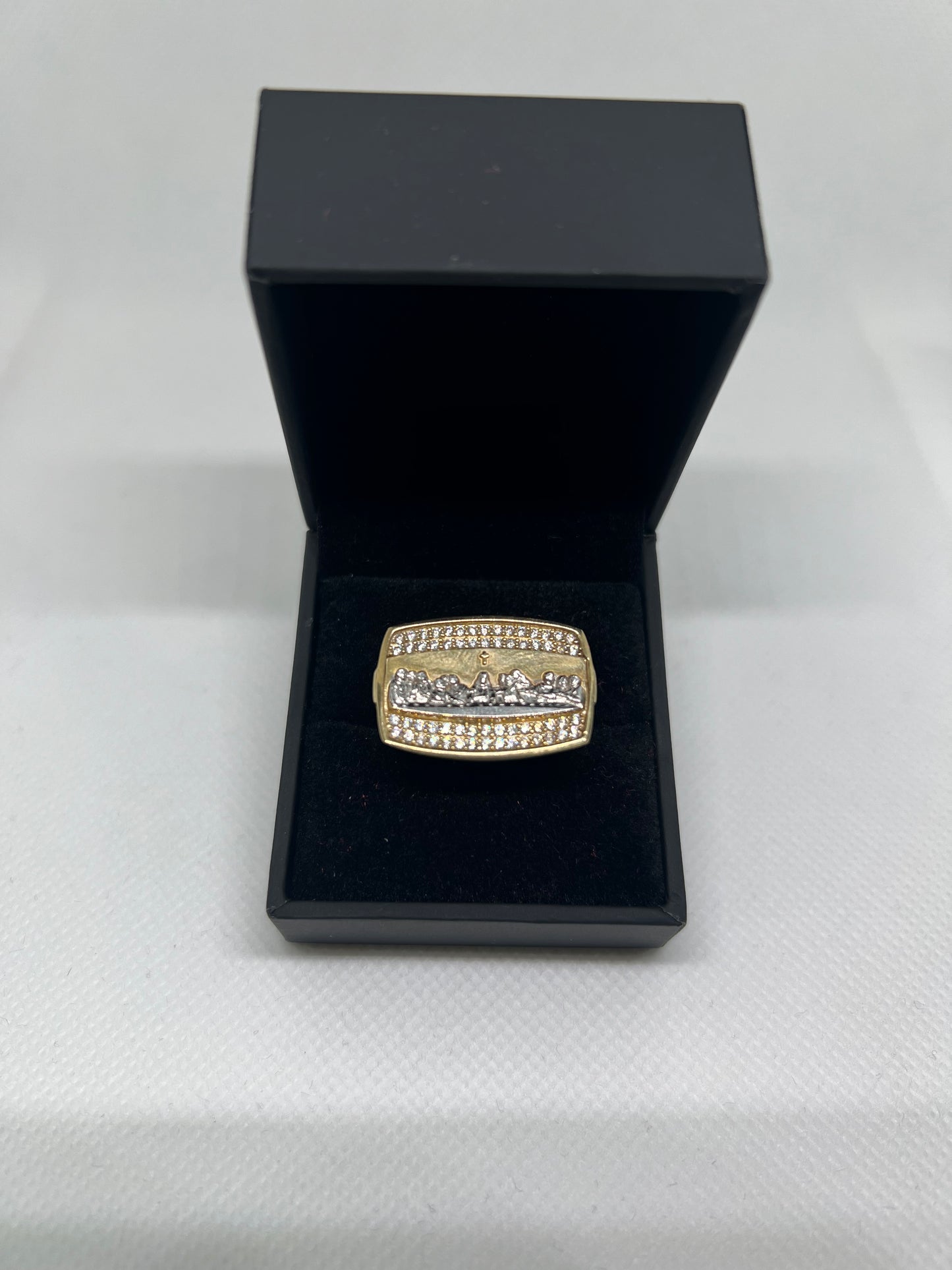 10K Solid Gold Last Supper Ring - Chain Included