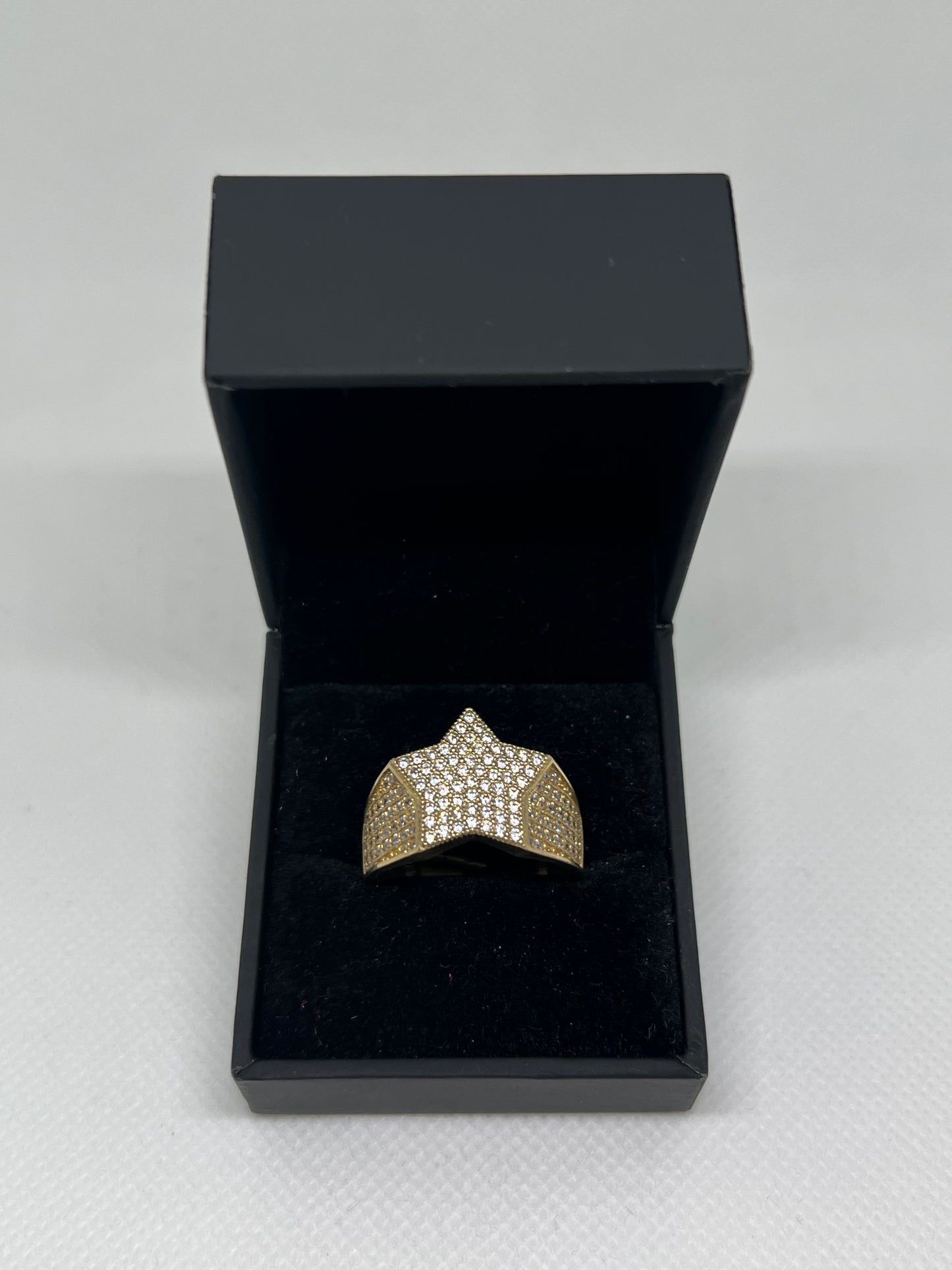 10K Solid Gold Star Ring - Chain Included