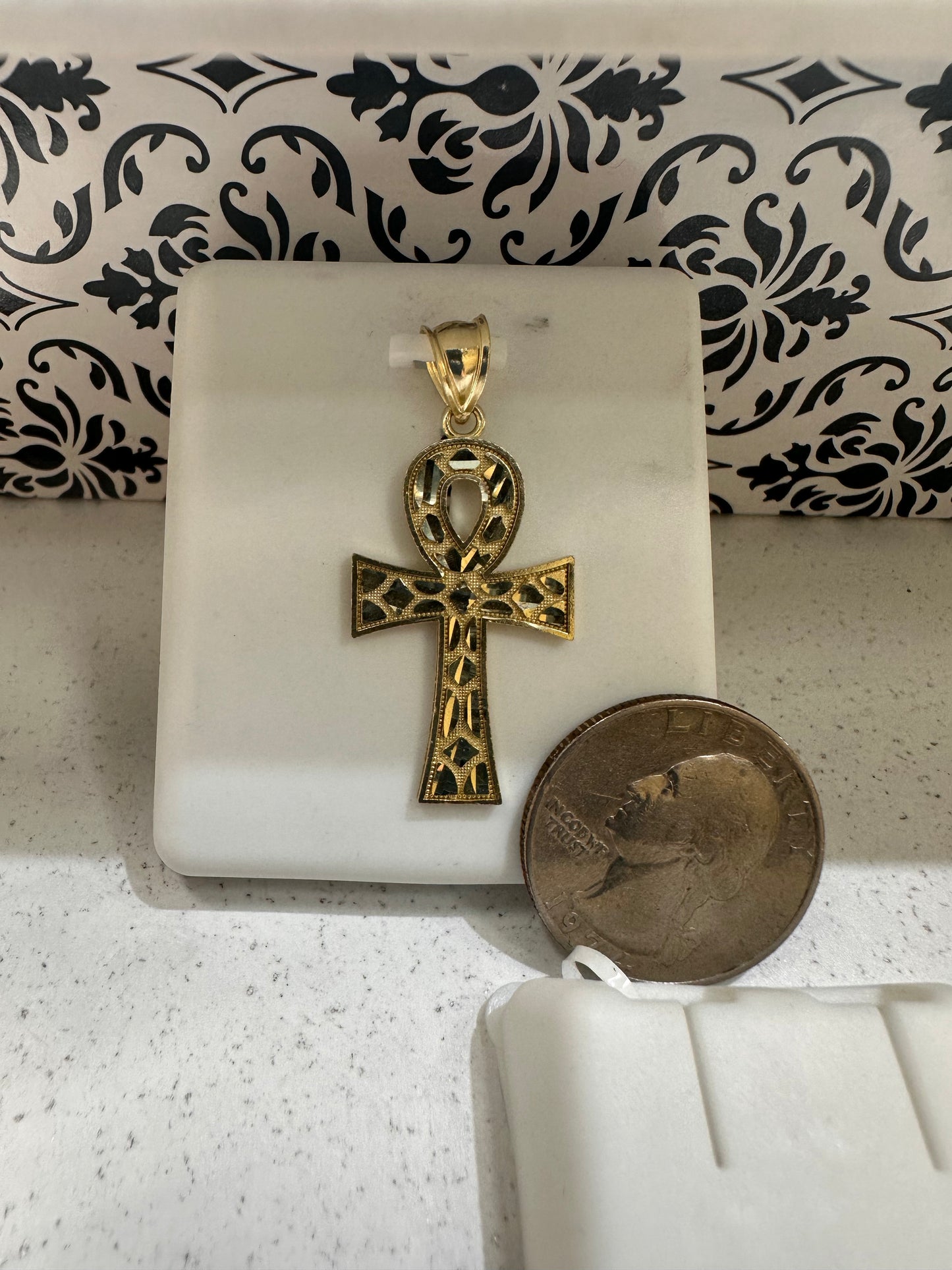 10K Nugget Ankh Pendant