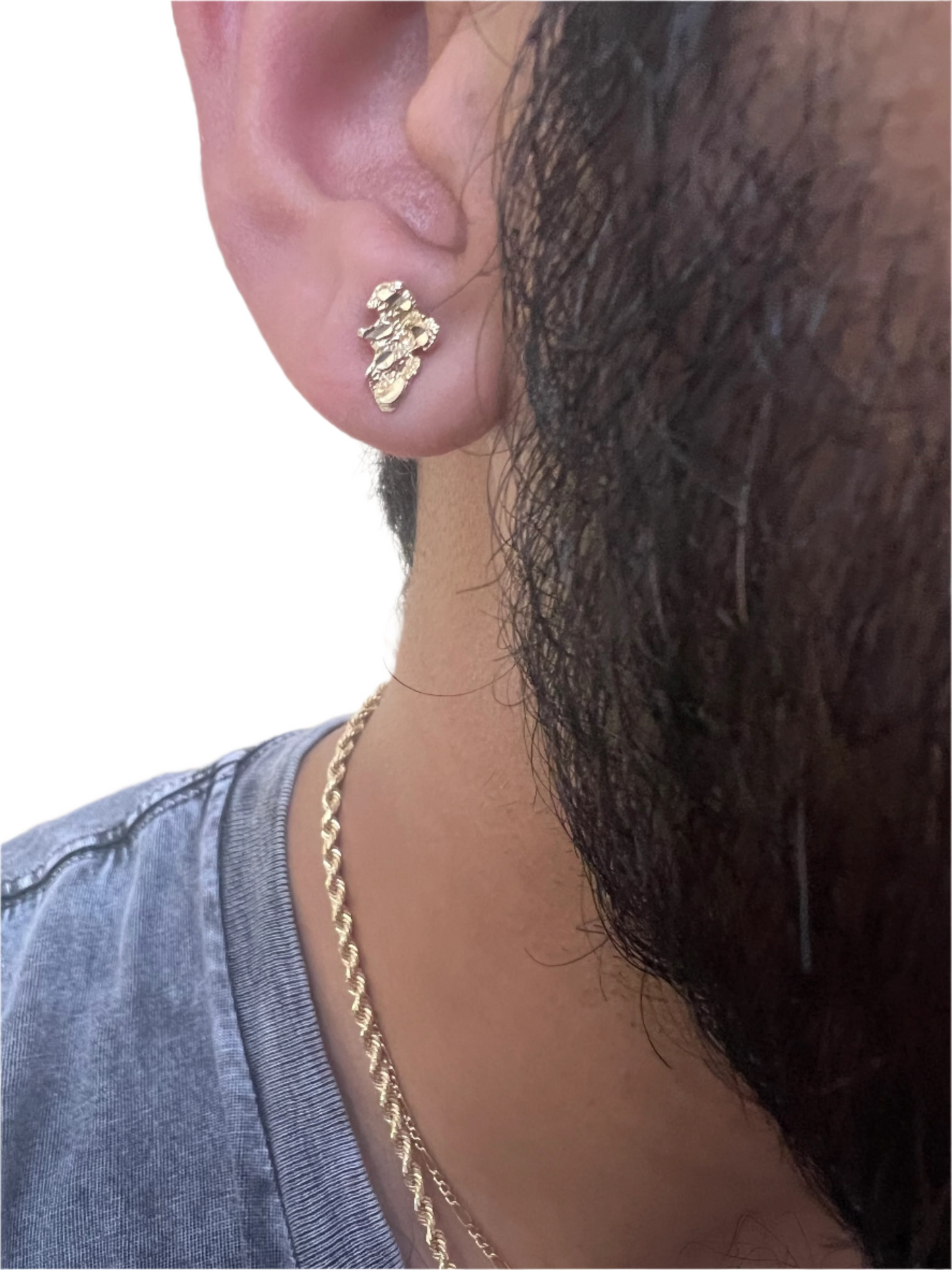 FLASH SALE ALL NUGGET EARRINGS 25% OFF - CHAIN INCLUDED