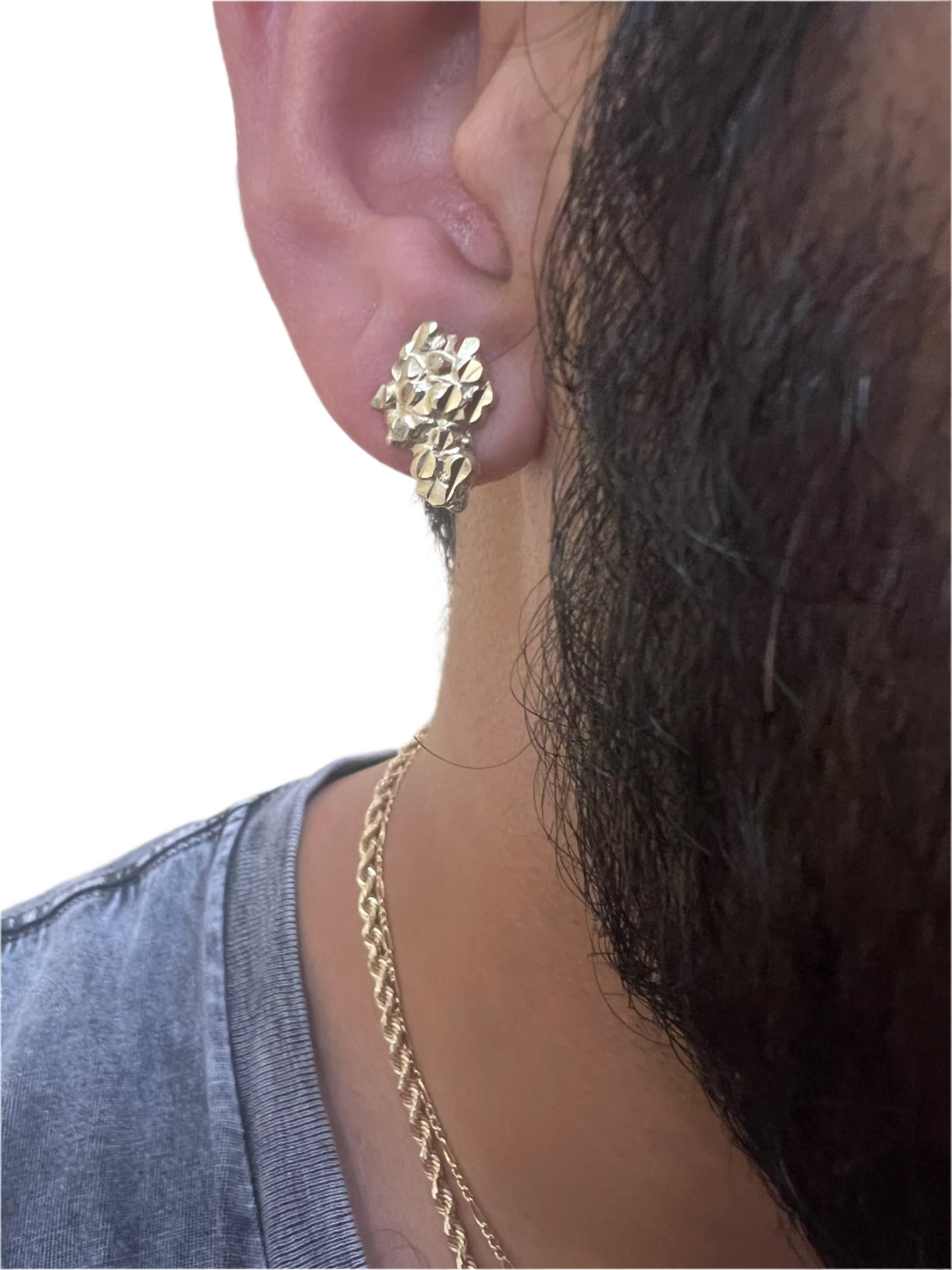 FLASH SALE ALL NUGGET EARRINGS 25% OFF - CHAIN INCLUDED