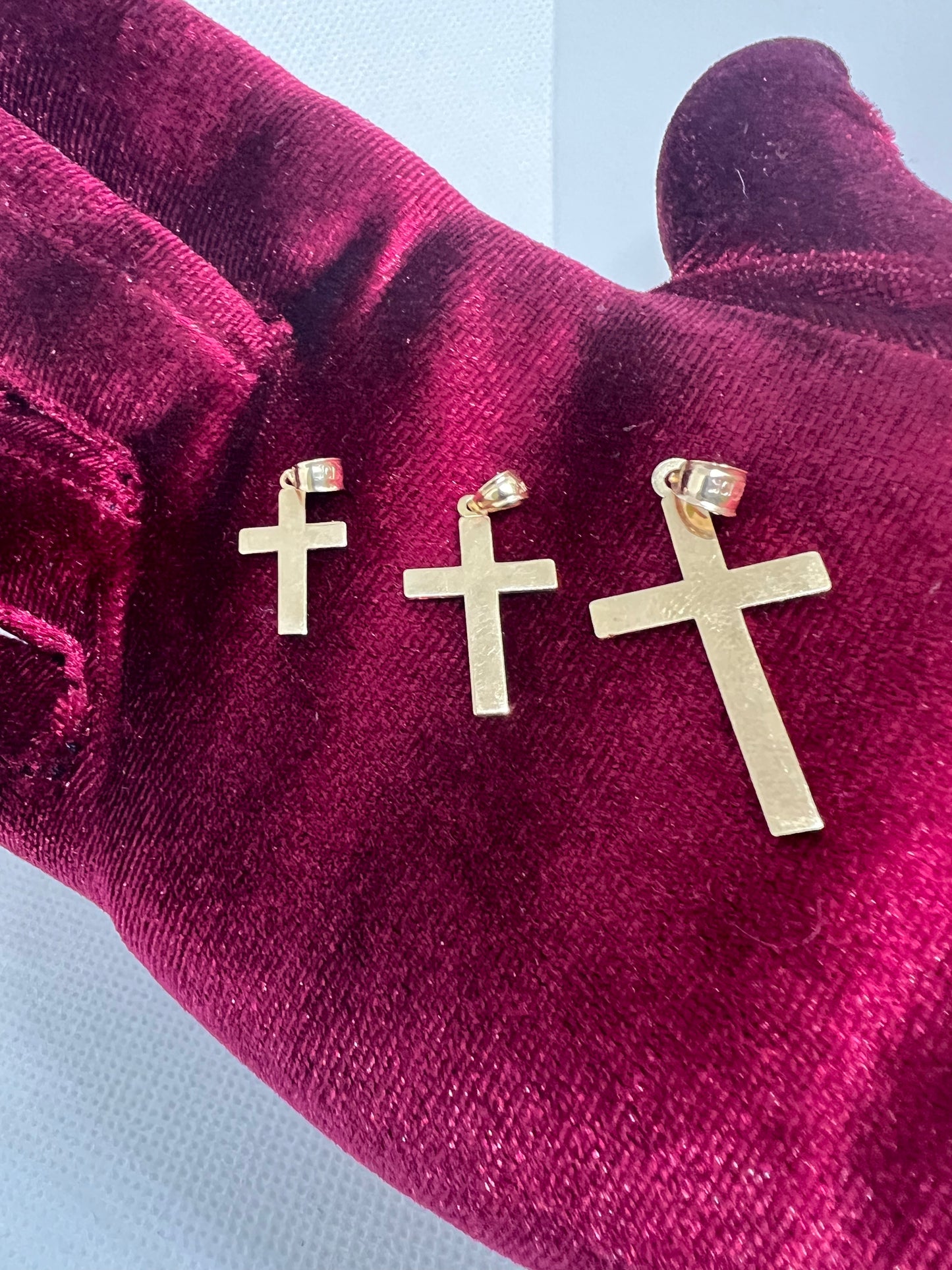 10K Solid Gold Cross Pendant - Chain Included