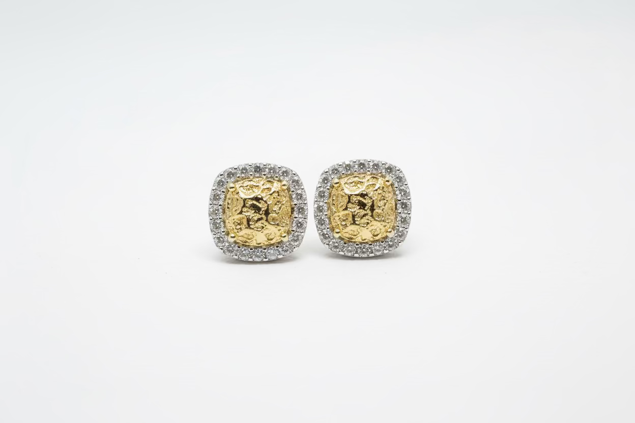 (Single) Large Glacier Cut Square Earring