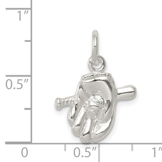 925 Sterling Silver Baseball Glove Pendant