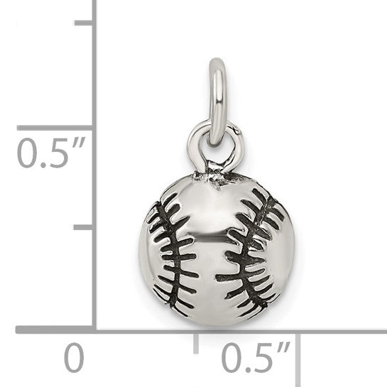 925 Sterling Silver Baseball Pendant