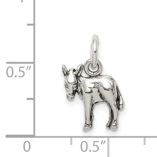 925 Sterling Silver Donkey Pendant