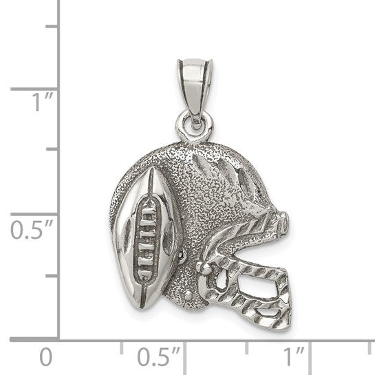 925 Sterling Silver Football Helmet Pendant