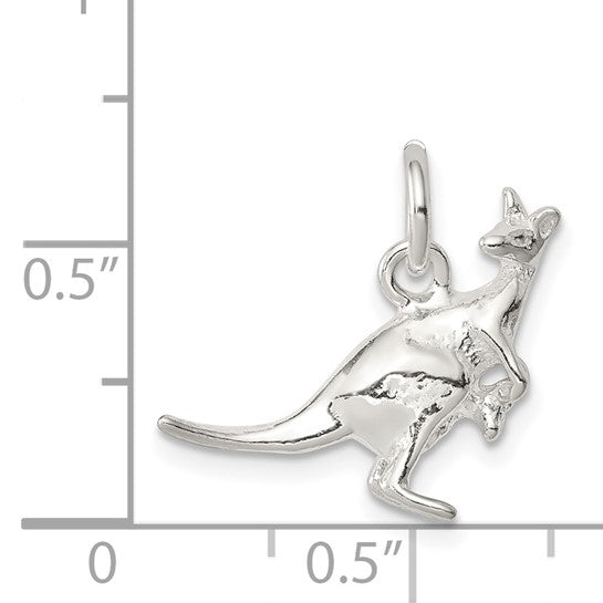 925 Sterling Silver Kangaroo Pendant