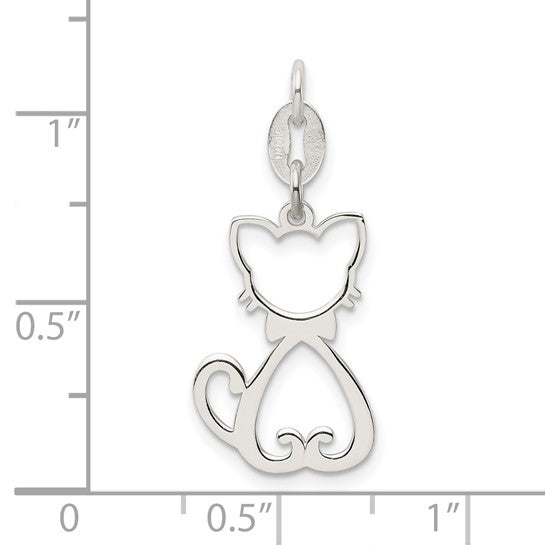 925 Sterling Silver Cat Pendant