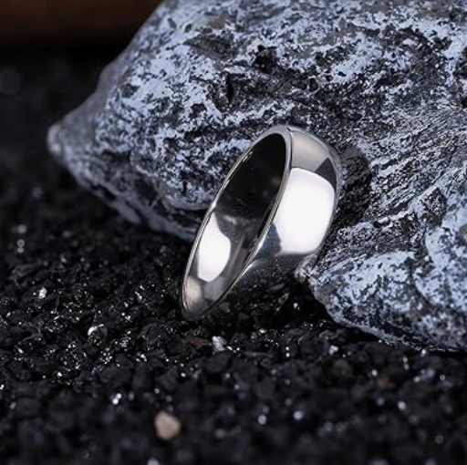 Silver Stainless Steel Wedding Band