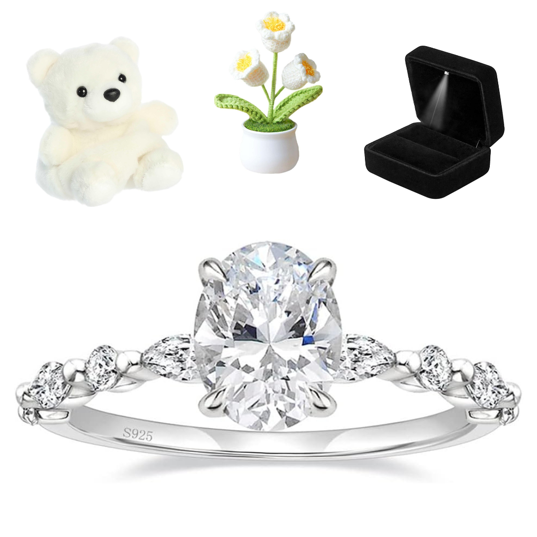 Silver Oval Promise Ring