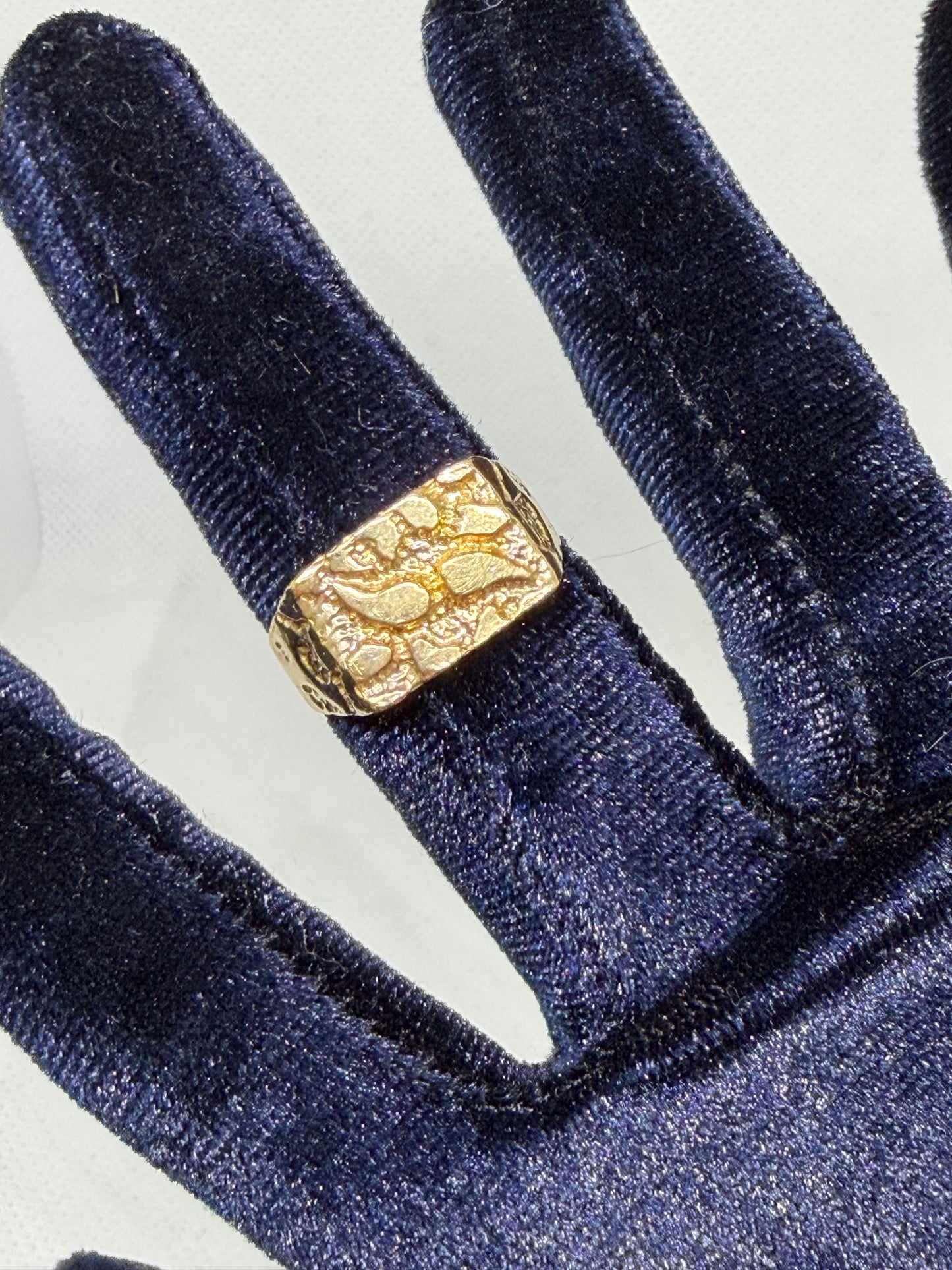 10K Solid Gold Nugget Ring - Size 9