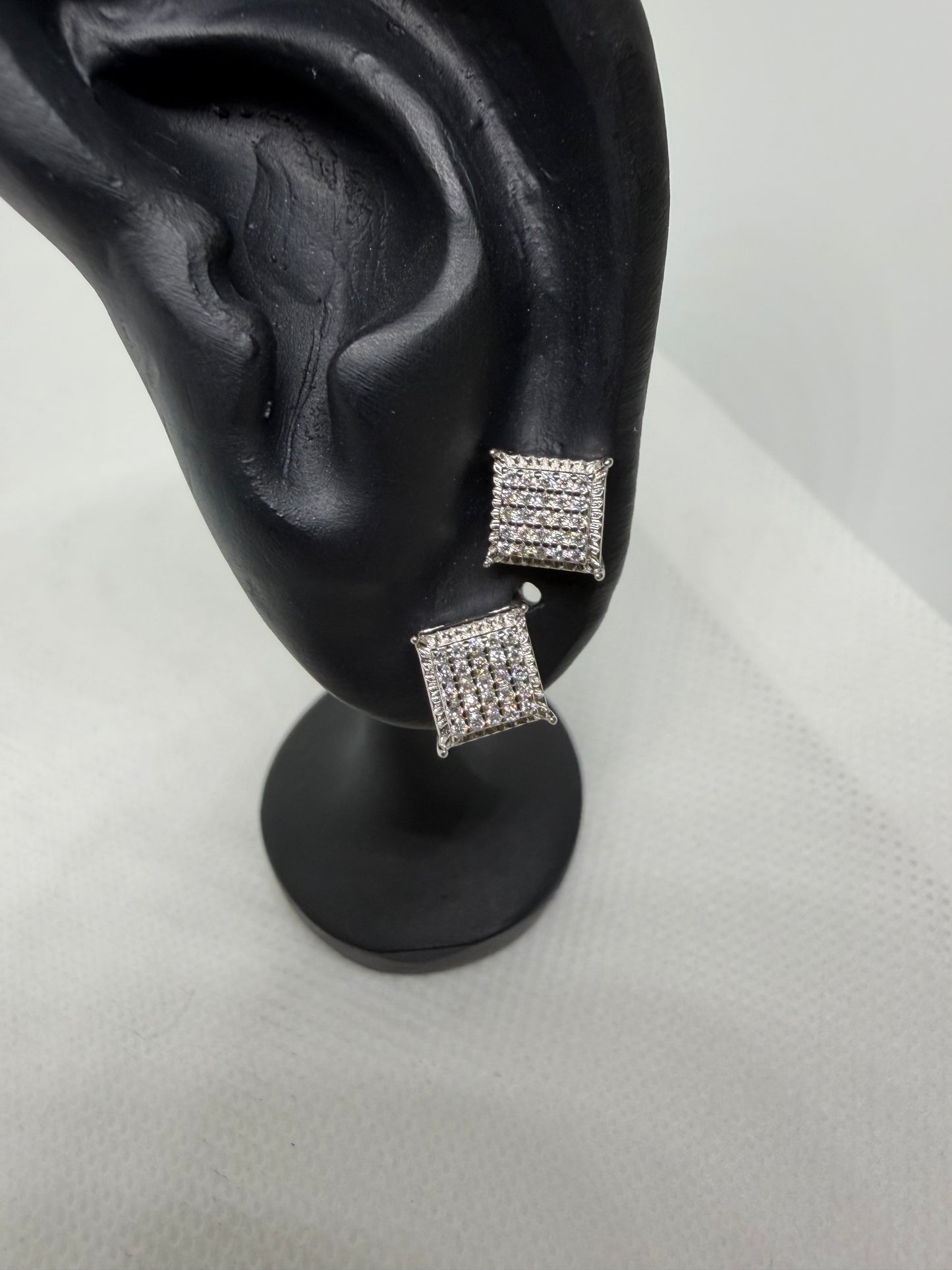 Sterling Silver Square Moissanite Earrings
