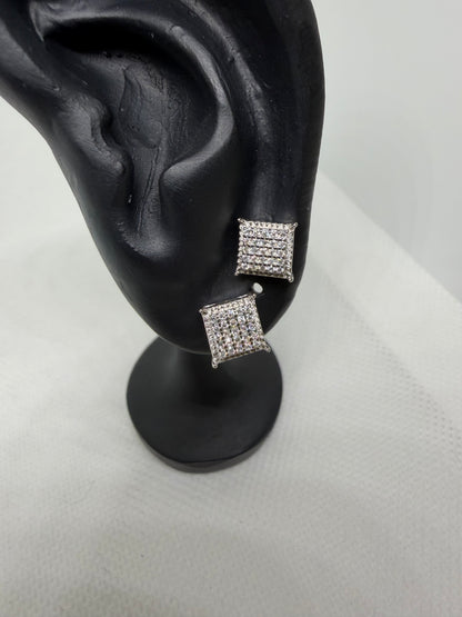 Sterling Silver Square Moissanite Earrings