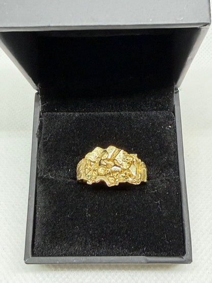 10K Solid Gold Nugget Ring - Size 10