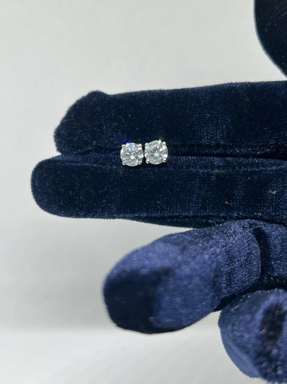14K White Gold 2 Ct Lab Grown Diamond Earrings - IGI CERTIFIED