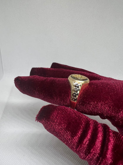 10K Solid Gold Anchor Cross Ring - Chain Included