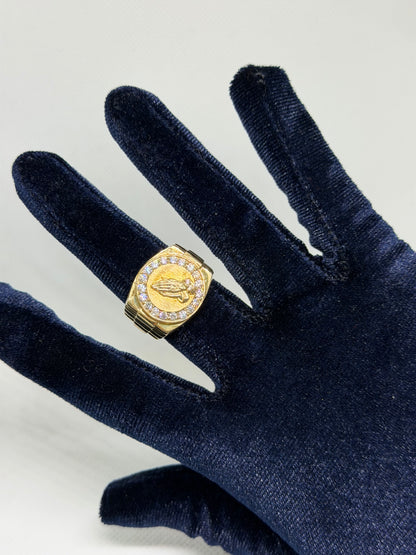 10K Solid Gold Praying Hands Ring - Size 11