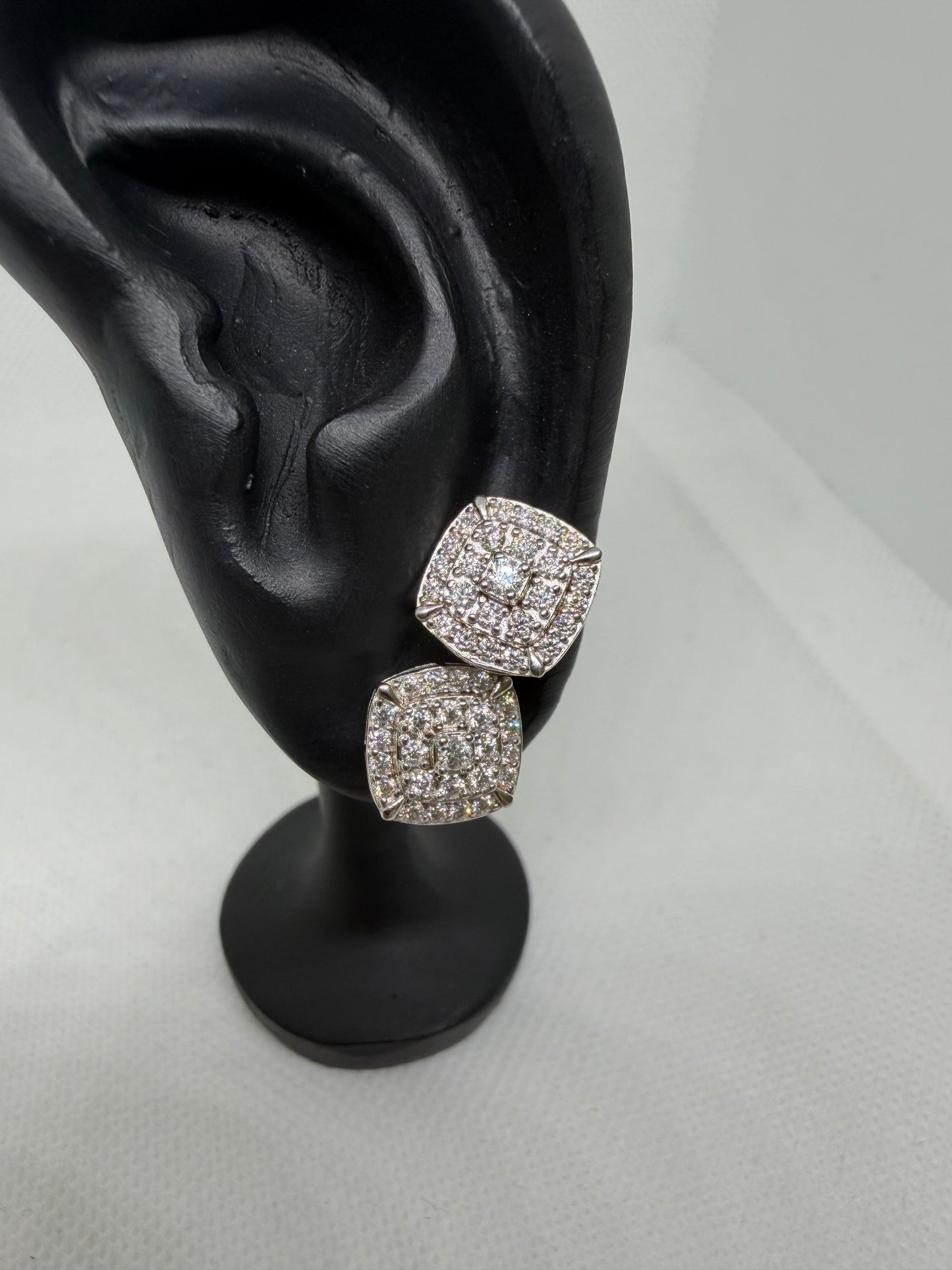 Sterling Silver Glacier Mountain Moissanite Earrings