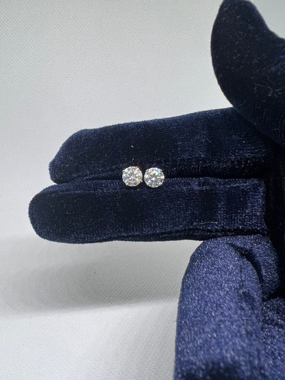 Sterling Silver Solitaire Moissanite Earrings