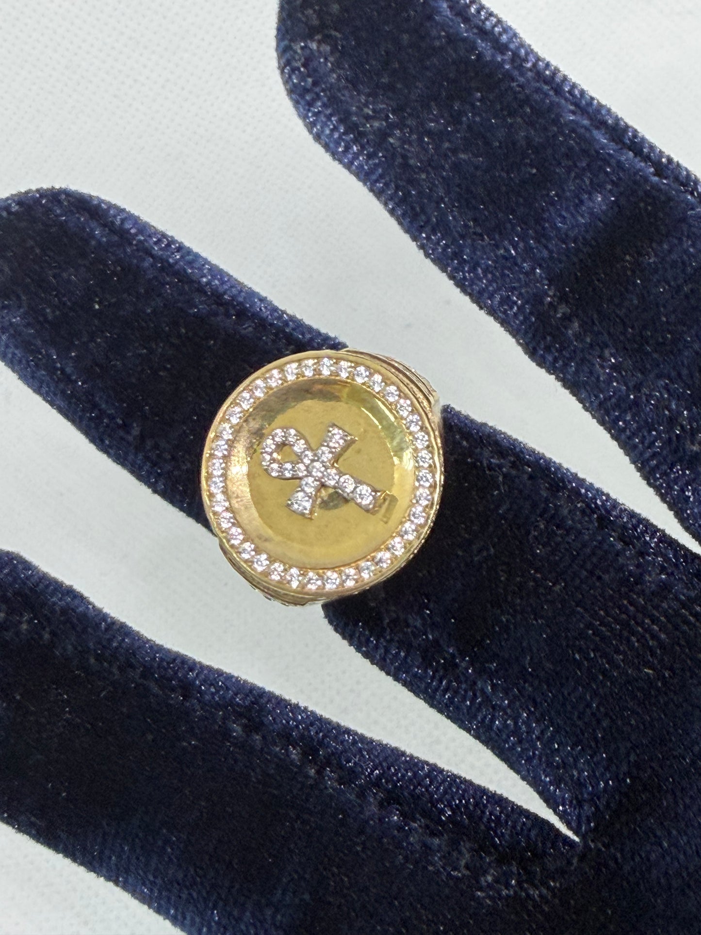 10K Solid Gold Ankh Ring -Size 9