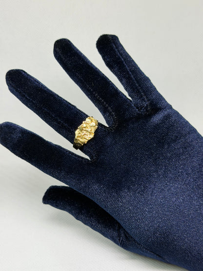 10K Solid Gold Nugget Ring - Size 10.5