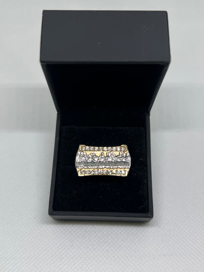 10K Solid Gold Last Supper Ring - Chain Included