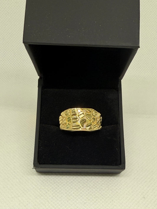 10K Solid Gold Nugget Ring - Size 9
