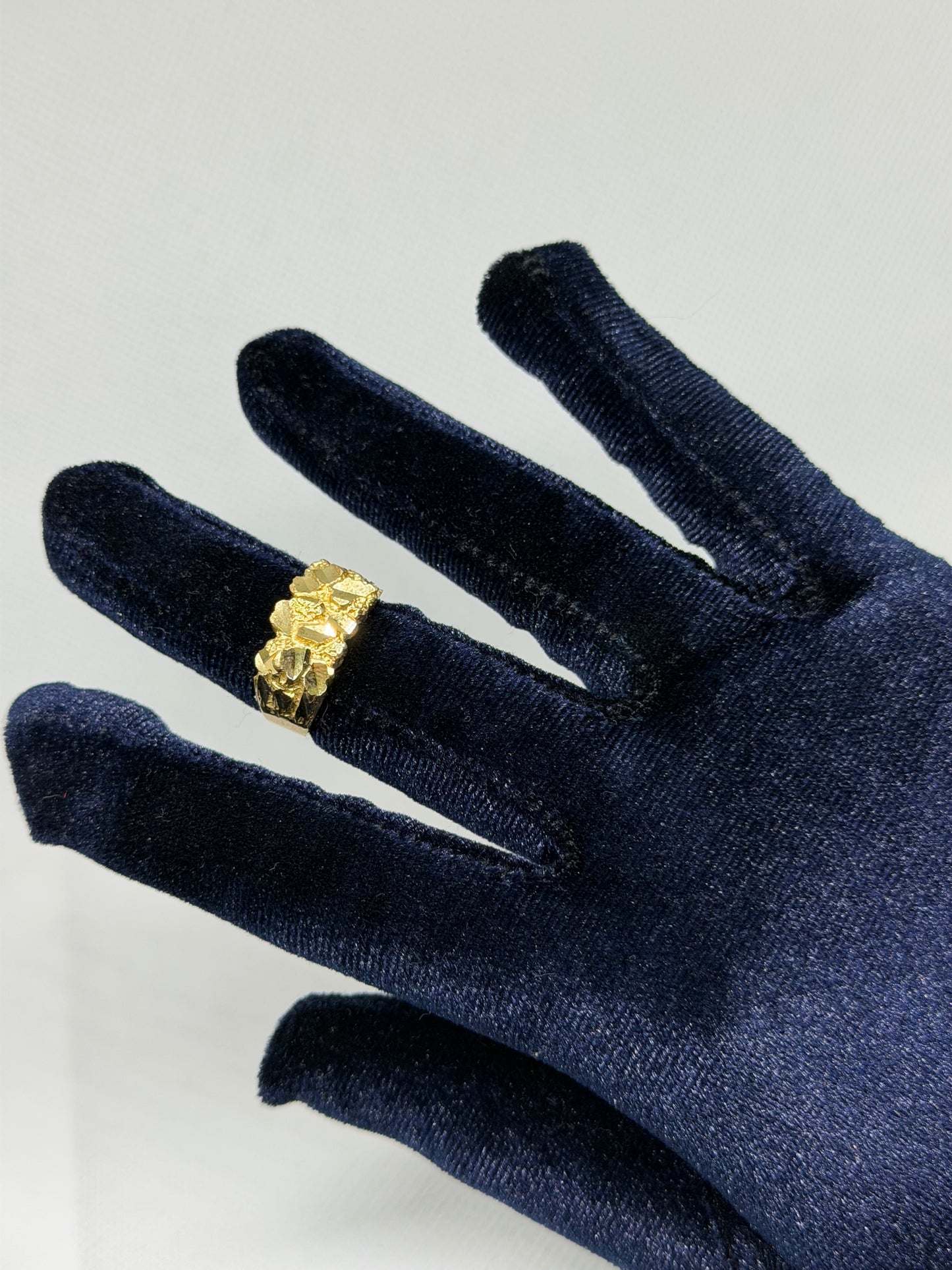 10K Solid Gold Nugget Ring - Size 7