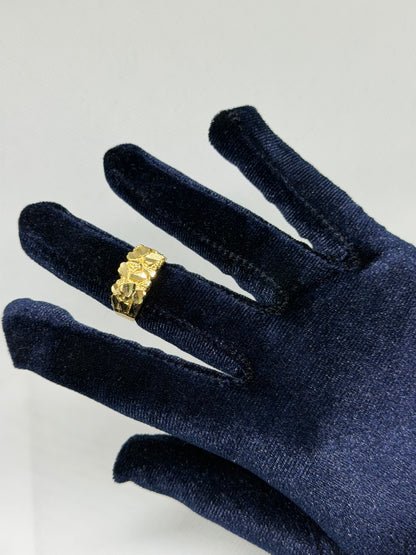 10K Solid Gold Nugget Ring - Size 7
