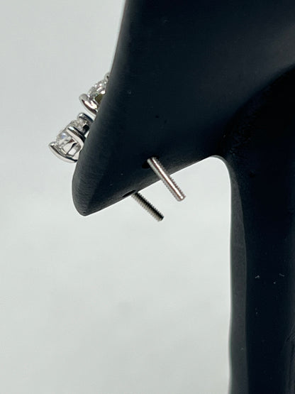 14K White Gold .5 Ct Lab Grown Diamond Earrings - IGI CERTIFIED