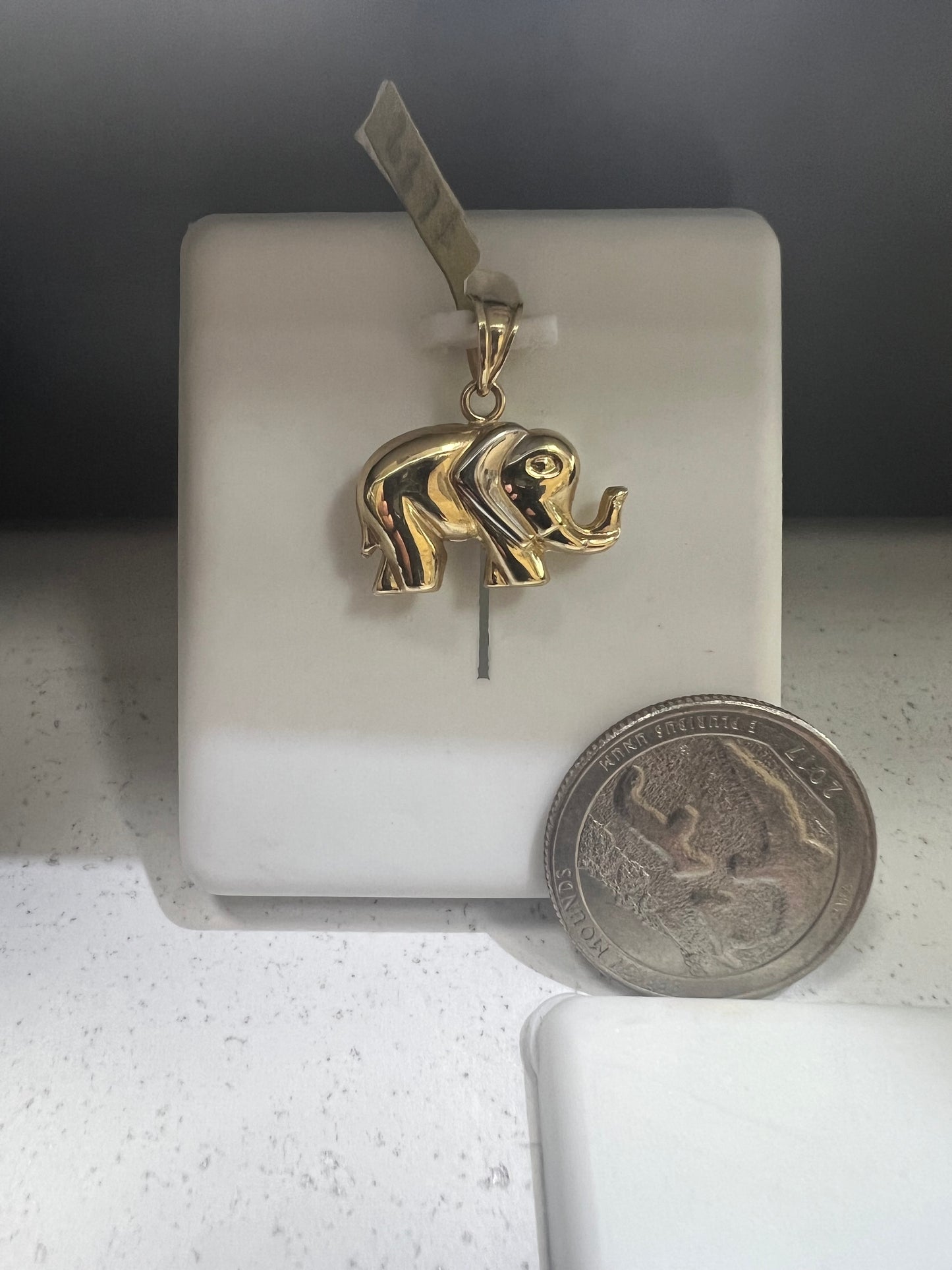 10K Gold Elephant Pendant