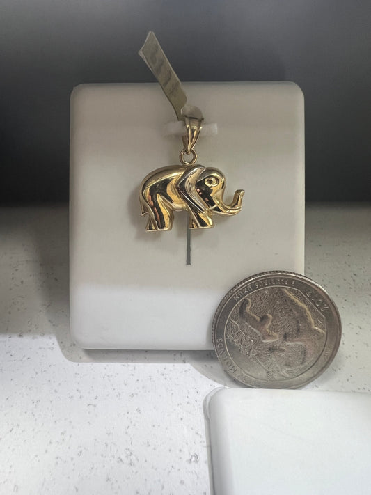 10K Gold Elephant Pendant