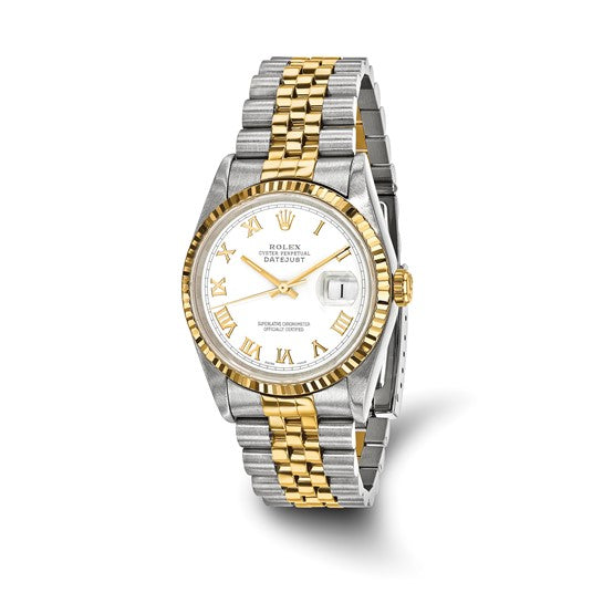 36mm Two Tone Datejust White Dial Rolex (pre-owned)