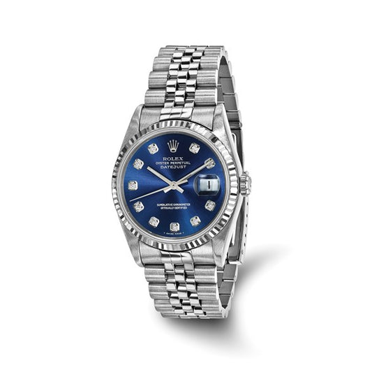 36mm Datejust Blue Diamond Dial Rolex (pre-owned)